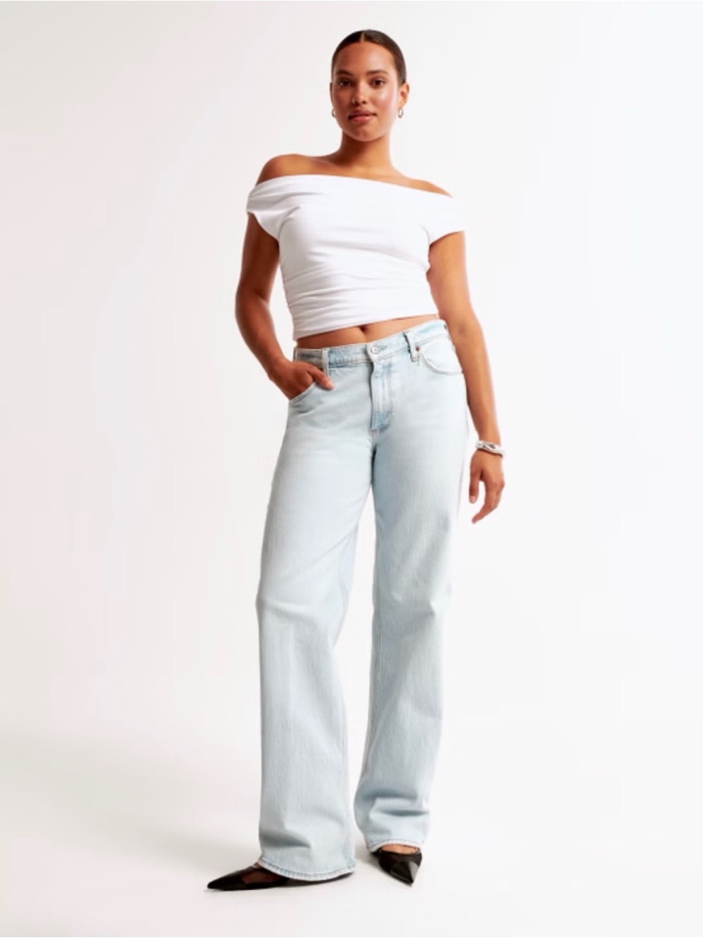 A&F Low Rise Baggy Denim Jeans